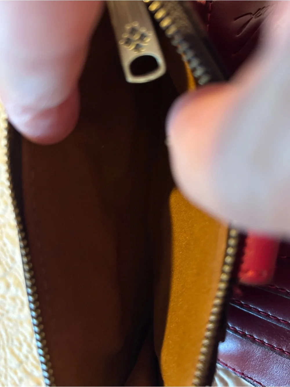 Patricia Nash Burgundy Leather Snap and Zip Wallet